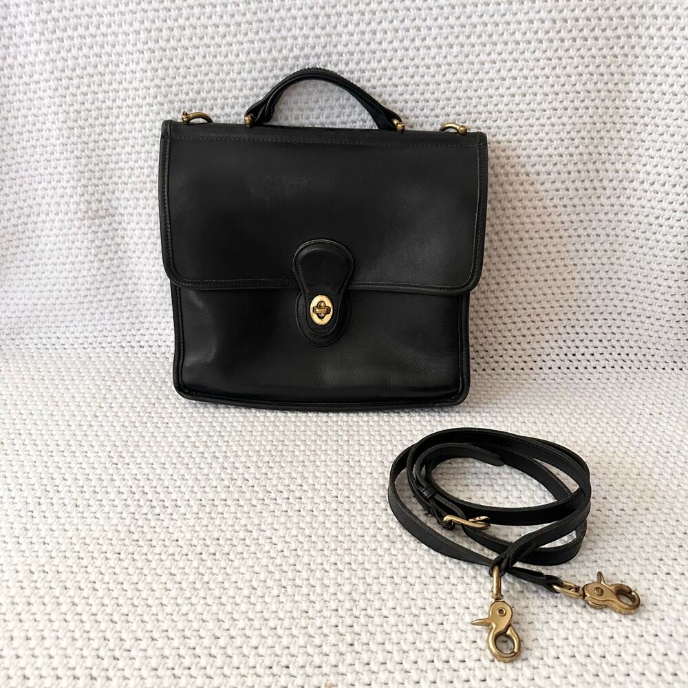 Coach Vintage 9927 Black Willis Top Handle Crossbody Convertible Satchel Bag